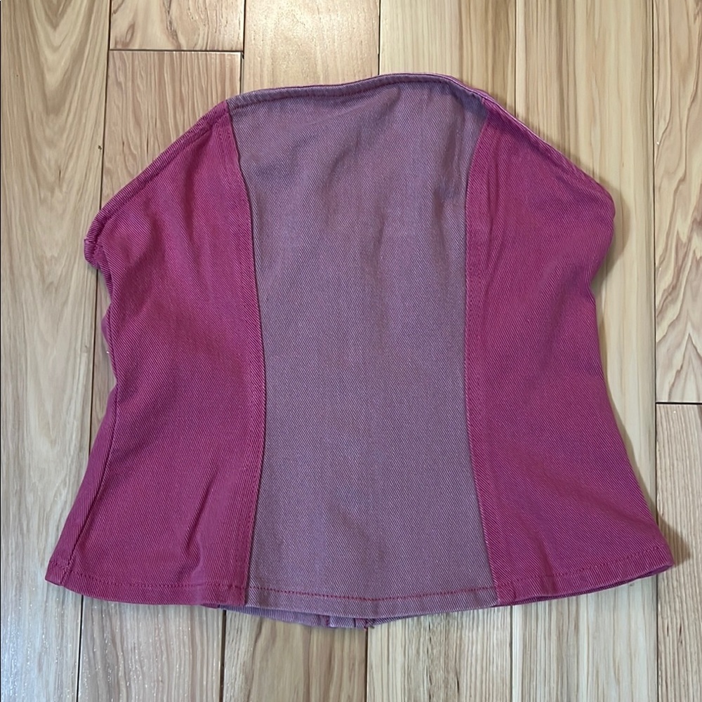 Nasty Gal Pink demin Strapless Top